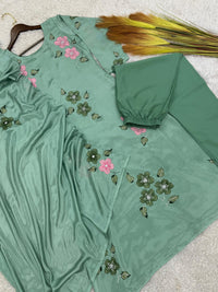 3 PIECE STYLISH A - line KURTI, BOTTOM WITH BEAUTIFUL DUPATTA - Chikankari official