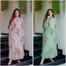 3 PIECE STYLISH A - line KURTI, BOTTOM WITH BEAUTIFUL DUPATTA - Chikankari official