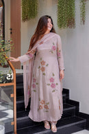 3 PIECE STYLISH A - line KURTI, BOTTOM WITH BEAUTIFUL DUPATTA - Chikankari official