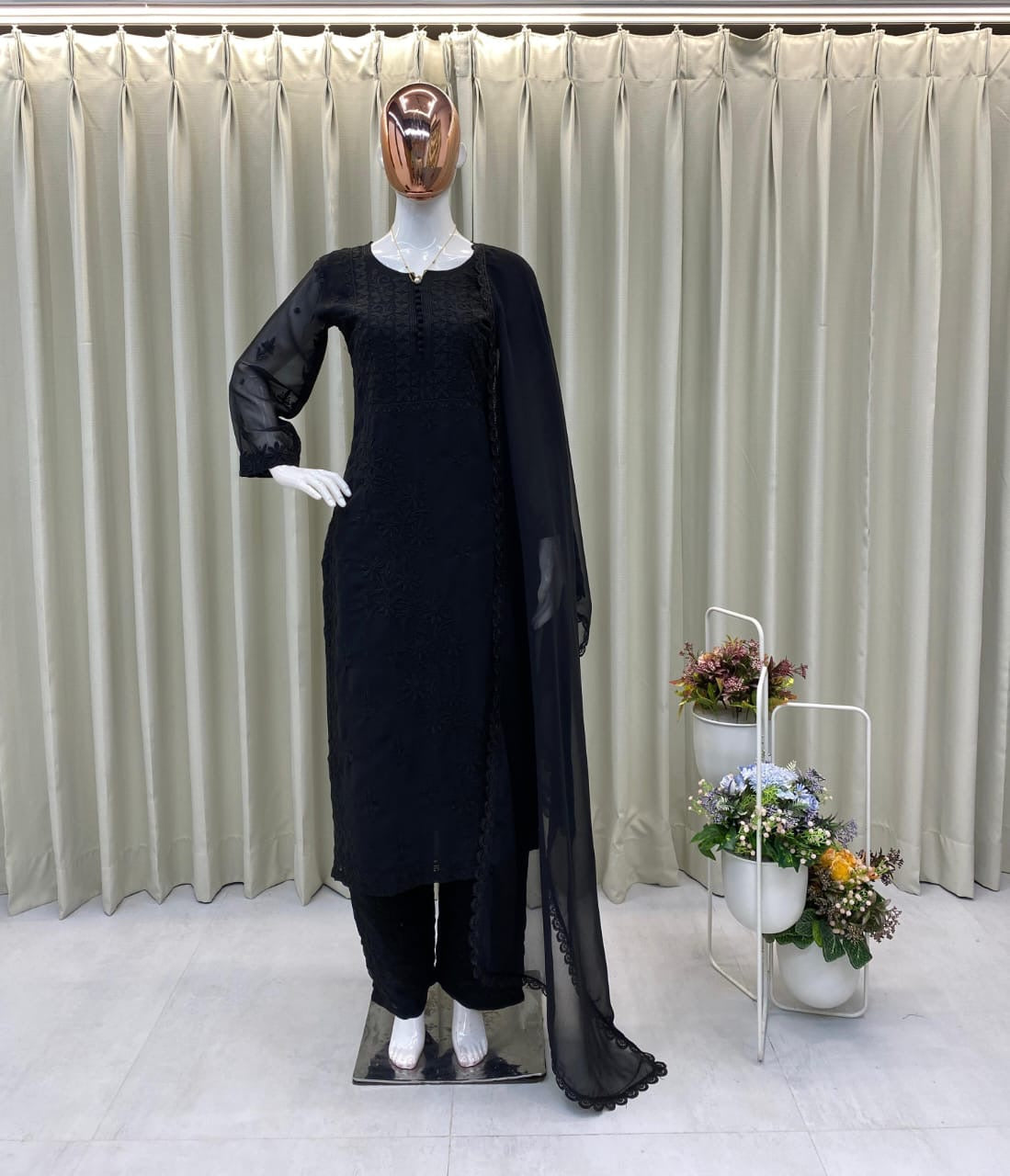 Georgette Embroidered 3pc Set