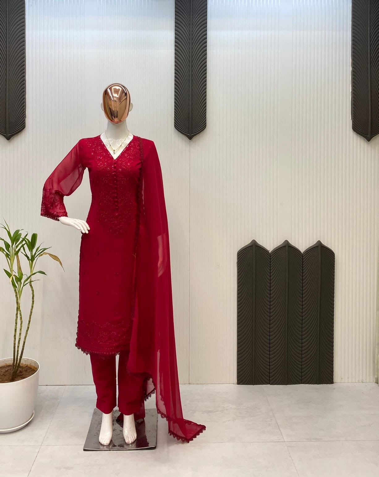 Georgette embroidered Fully worked suit Set