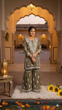 Mul mul printed comfy Gharara Set