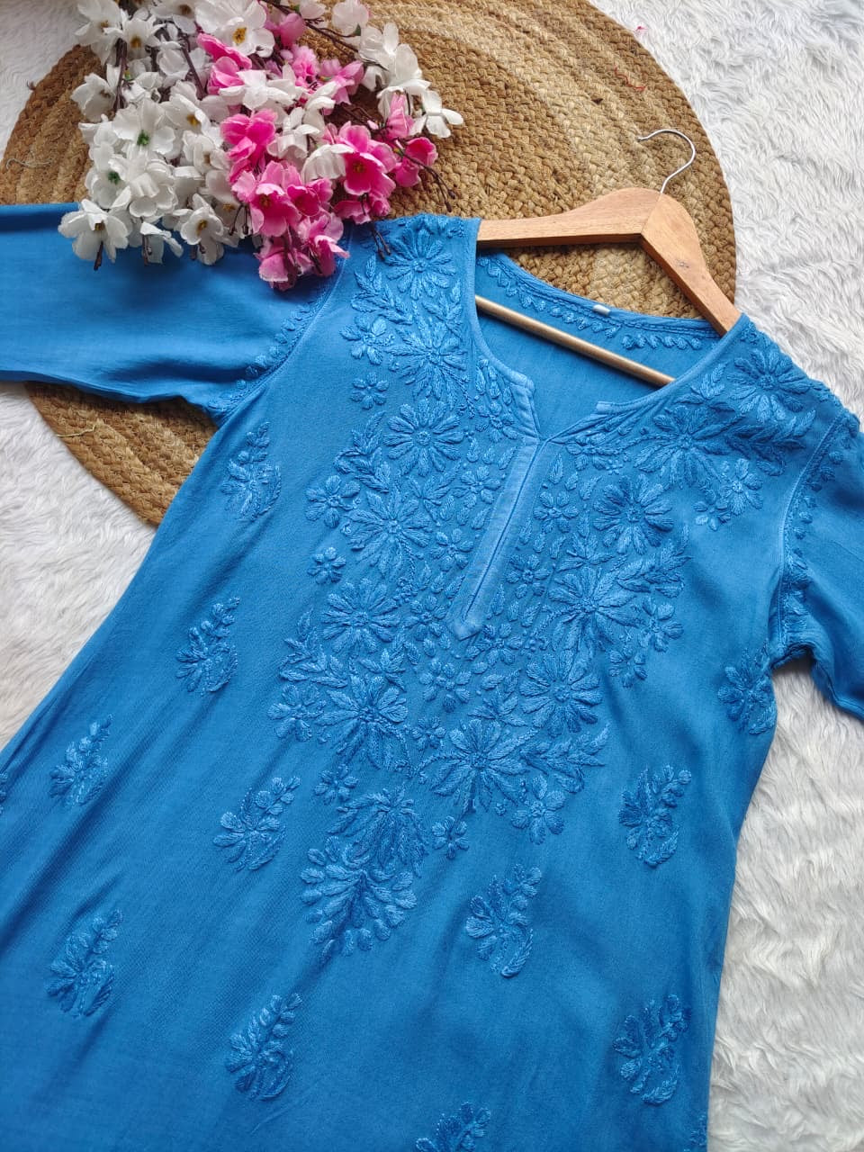 Rangrez Soft Rayon Comfort chikankari All day wear Kurti
