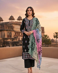 Pure Modal Lucknowi work 3pc set