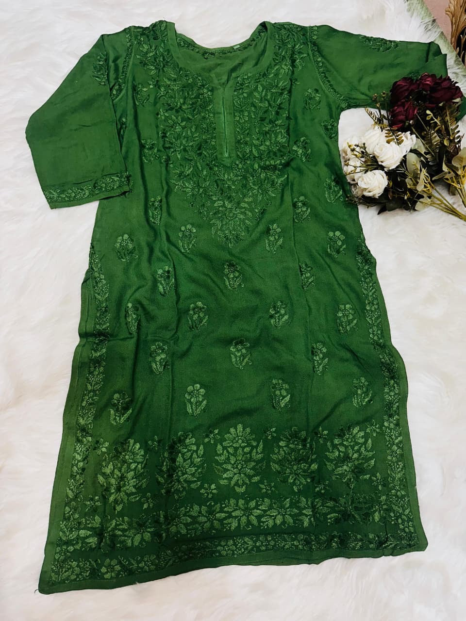 3d Embroidery Rayon Soft and Heavy Kurta