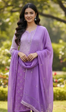 4pc Georgette  mirror work Set With Inner