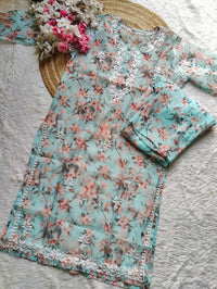 Organza Printed Kurta Plazzo set