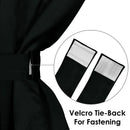 2 Pcs Black Blackout Faux Silk Room Darkening Window/Door/Semi Long Door/Long Door Curtains