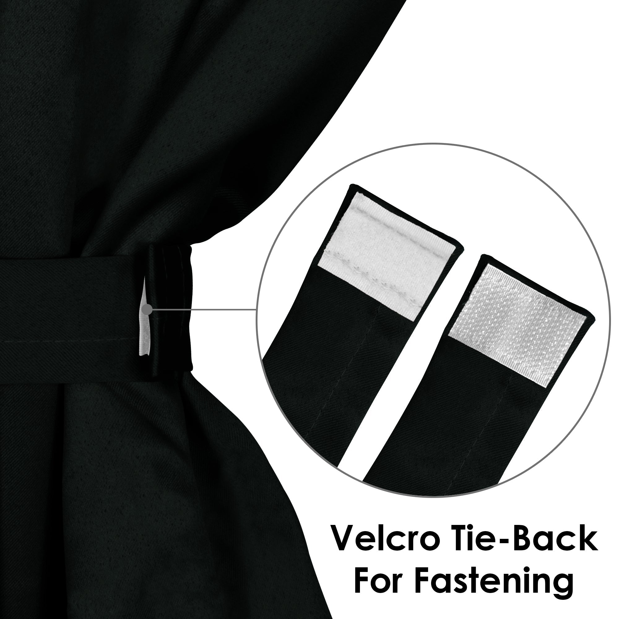 2 Pcs Black Blackout Faux Silk Room Darkening Window/Door/Semi Long Door/Long Door Curtains