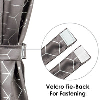 2 Pcs Blackout Foil Grey & Silver Hexagon Window/Door/Long Door Curtains