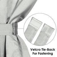 2 Pcs Grey Blackout Faux Silk Room Darkening Window/Door/Semi Long Door/Long Door Curtains