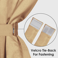 2 Pcs Cream Blackout Faux Silk Room Darkening Window/Door/Semi Long Door/Long Door Curtains