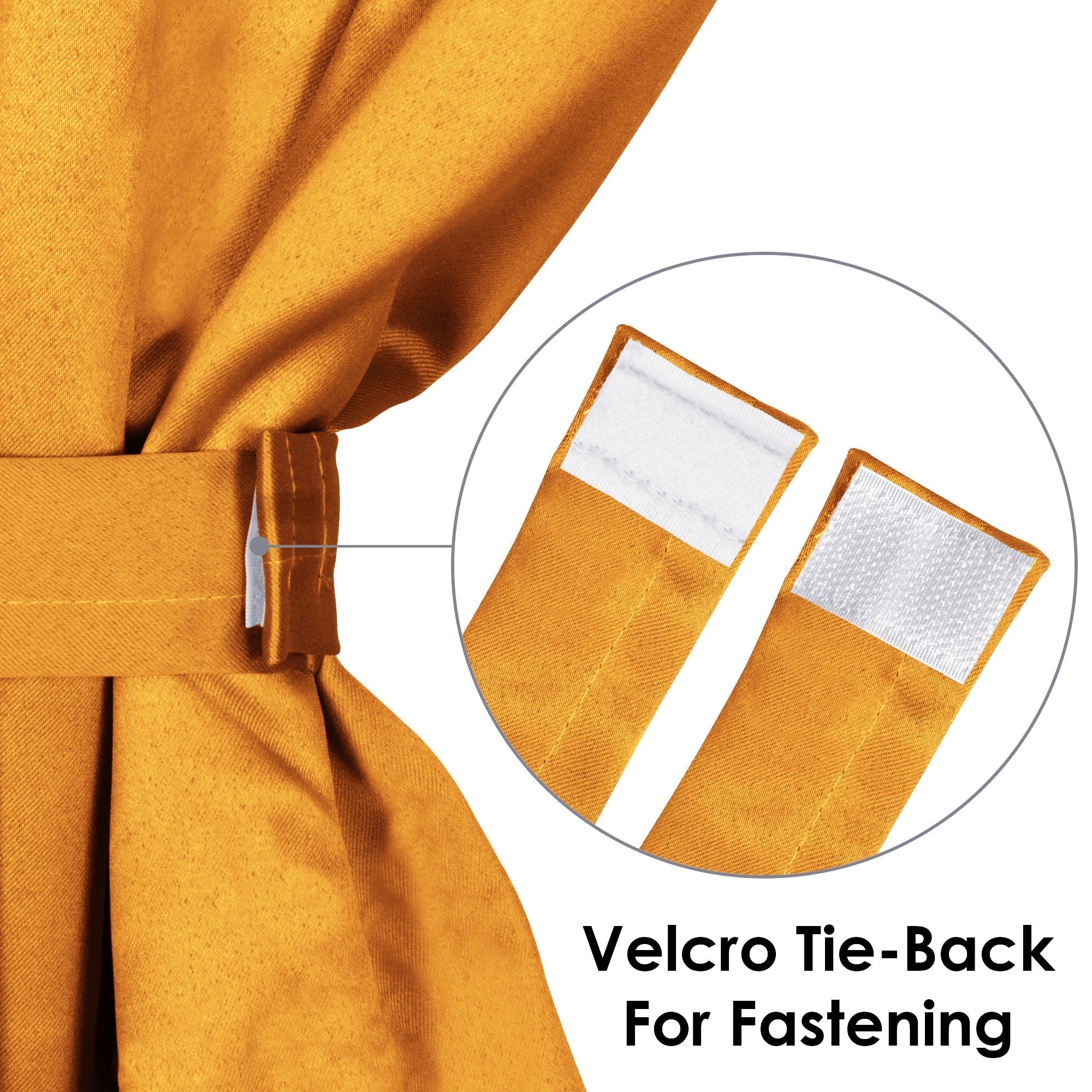 2 Pcs Mustard Blackout Faux Silk Room Darkening Window/Door/Long Door Curtains