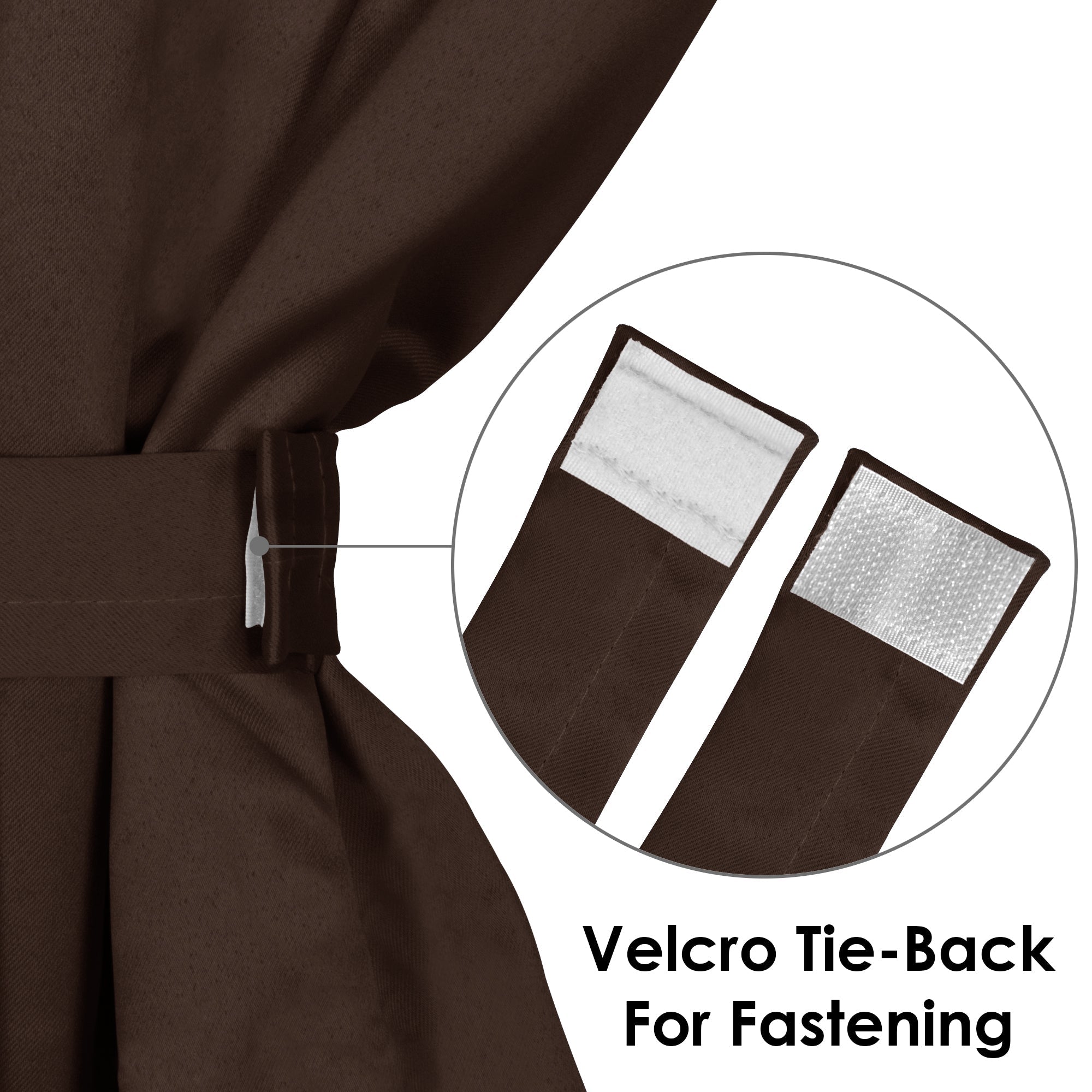 2 Pcs Brown Blackout Faux Silk Room Darkening Window/Door/Semi Long Door/Long Door Curtains