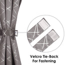 2 Pcs Blackout Foil Grey & Silver Criss Cross Window/Door/Long Door Curtains