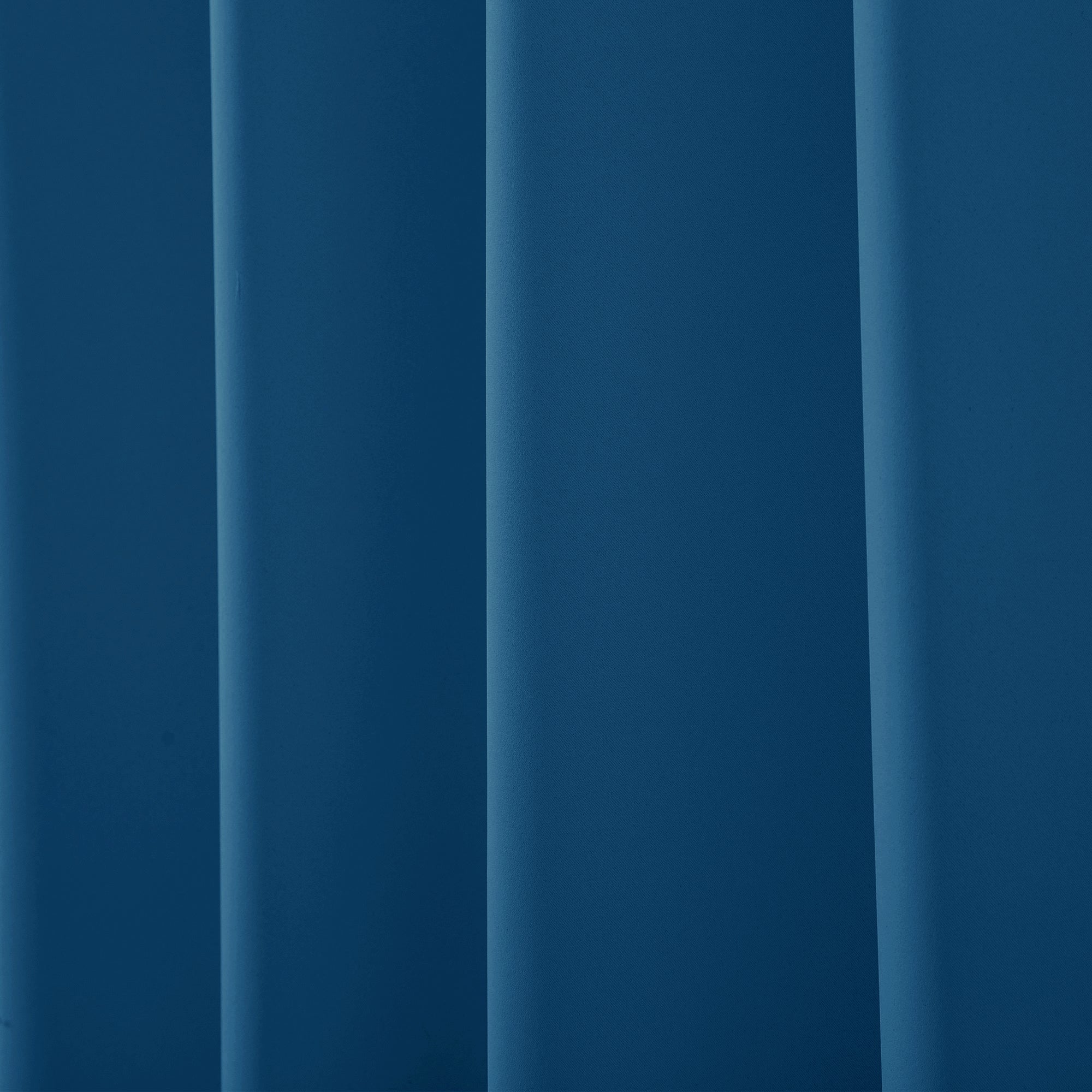 2 Pcs Blue-Silver Blackout Gold Faux Silk Room Darkening Door Curtains, 7 Ft