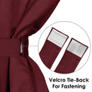 2 Pcs Maroon Blackout Faux Silk Room Darkening Window/Door/Semi Long Door/Long Door Curtains