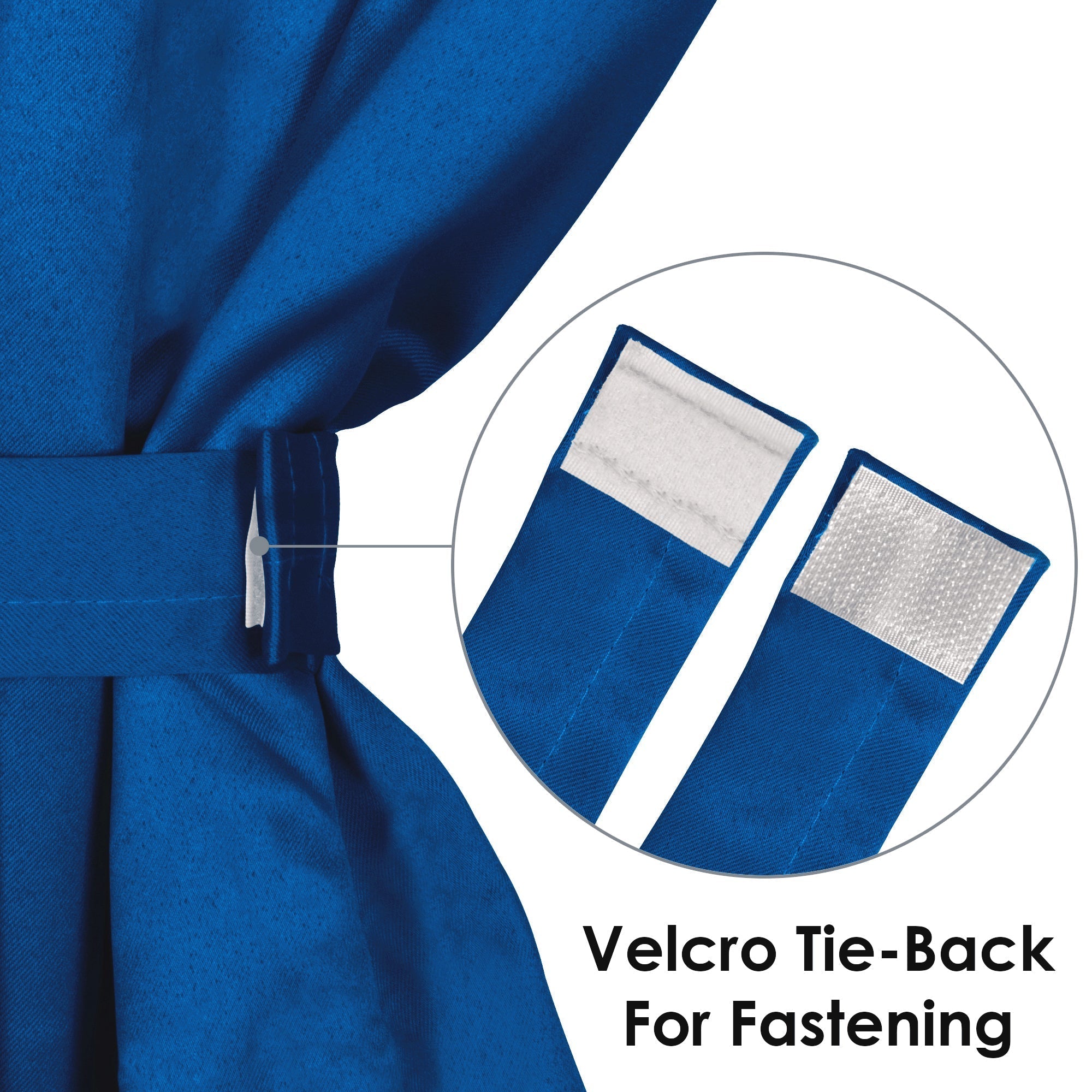 2 Pcs Blue Blackout Faux Silk Room Darkening Window/Door/Long Door Curtains