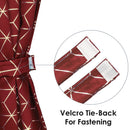 2 Pcs Blackout Foil Maroon & Golden Hexagon Window/Door/Long Door Curtains