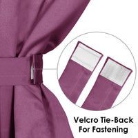 2 Pcs Lavender Blackout Faux Silk Room Darkening Window/Door/Long Door Curtains