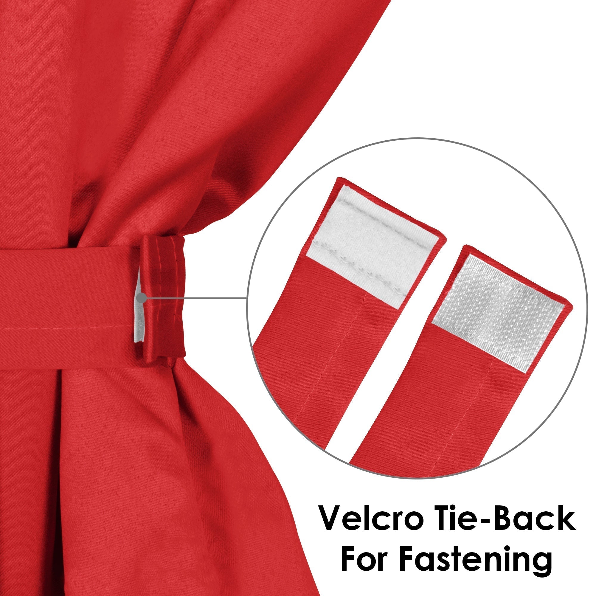 2 Pcs Red Blackout Faux Silk Room Darkening Window/Door/Long Door Curtains