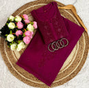 3D anchor Square Gala Muqaish thread Hand work 2pc Set - Chikankari official