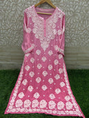 3d Base Work Fancy Kurti pure Masleen - Chikankari official