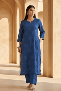 3d Chikankari pure chanderi Set - Chikankari official