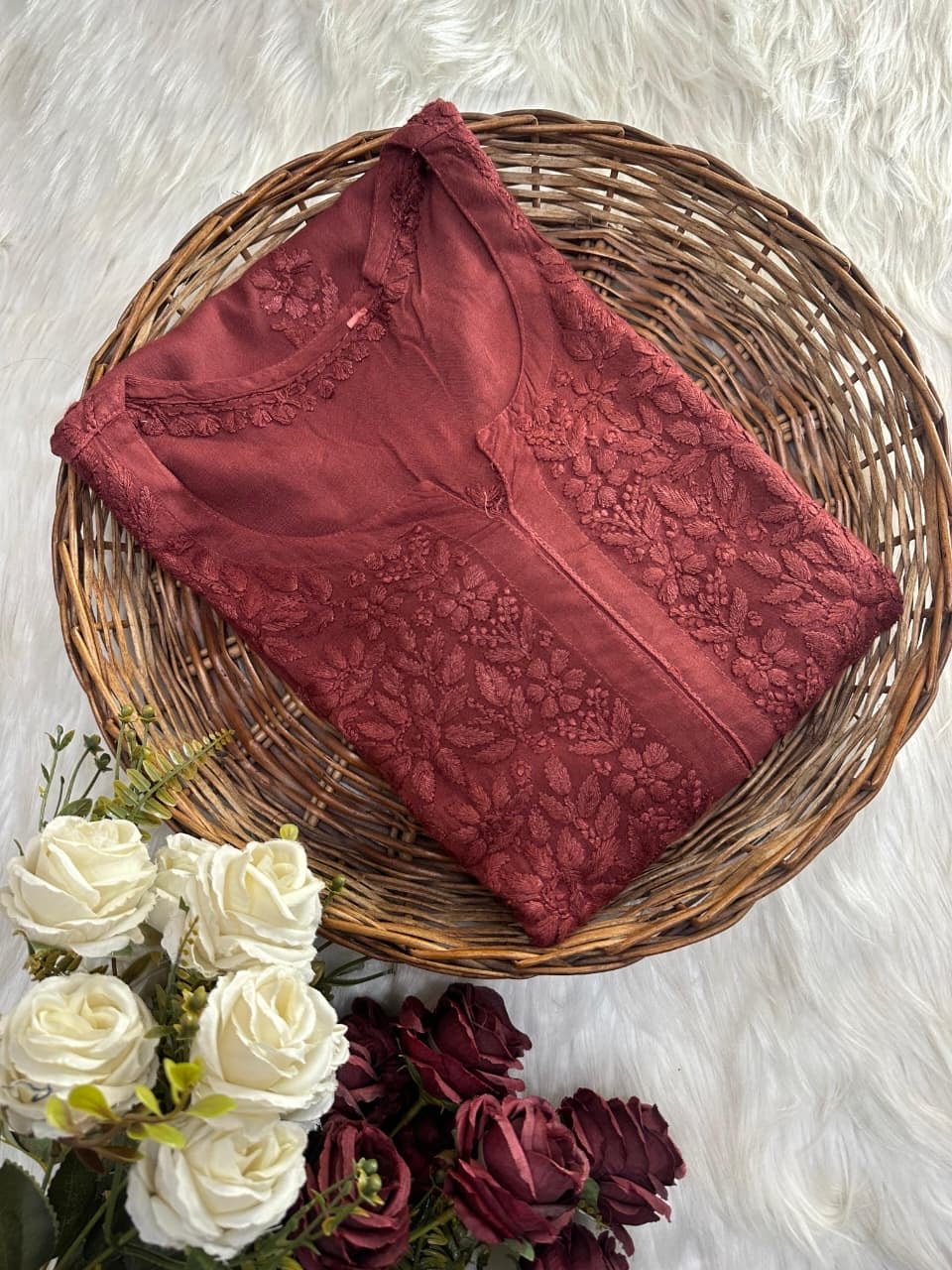 3d Embroidery Rayon Soft and Heavy Kurta - Chikankari official