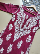 3D heavy Work Modal pure Cotton kurta - Chikankari official
