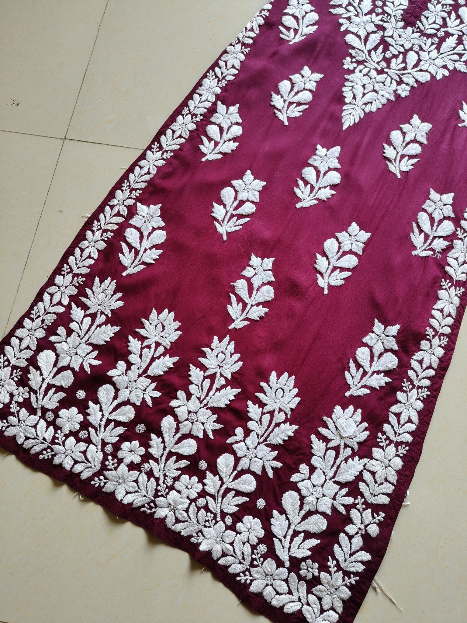 3D heavy Work Modal pure Cotton kurta - Chikankari official