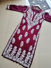 3D heavy Work Modal pure Cotton kurta - Chikankari official