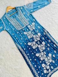 3d Jasmin Muslin Kurti - Chikankari official