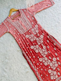 3d Jasmin Muslin Kurti - Chikankari official
