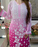 3d Jasmin Muslin Kurti - Chikankari official