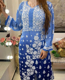 3d Jasmin Muslin Kurti - Chikankari official
