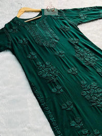 3D luxe viscose Kurti - Chikankari official