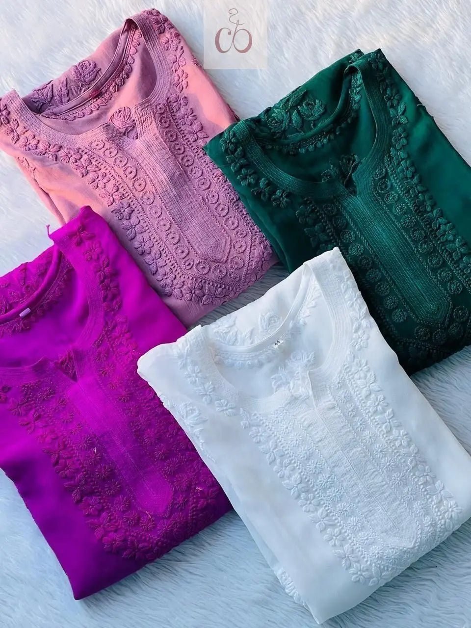 3D luxe viscose Kurti - Chikankari official