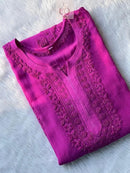 3D luxe viscose Kurti - Chikankari official
