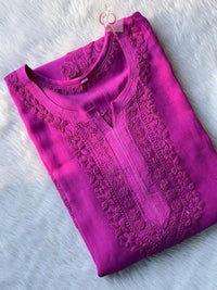 3D luxe viscose Kurti - Chikankari official
