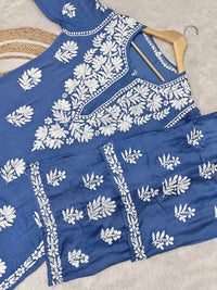 3D Modal CottonSatin Set - Chikankari official