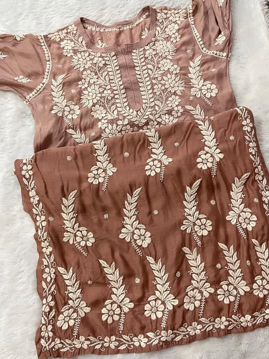 3D Muslin Batson Edition Kurta - Chikankari official