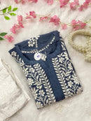 3D Muslin Batson Edition Kurta - Chikankari official