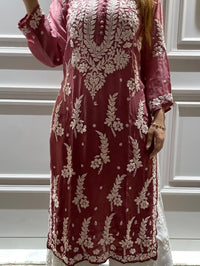 3D Muslin Batson Edition Kurta - Chikankari official