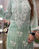 3D Premium Boota Jaal Luxury Kurti - Chikankari official