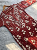 3D Premium Boota Jaal Luxury Kurti - Chikankari official