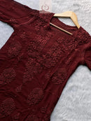 3D Viscose Luxe Kurtis - Chikankari official