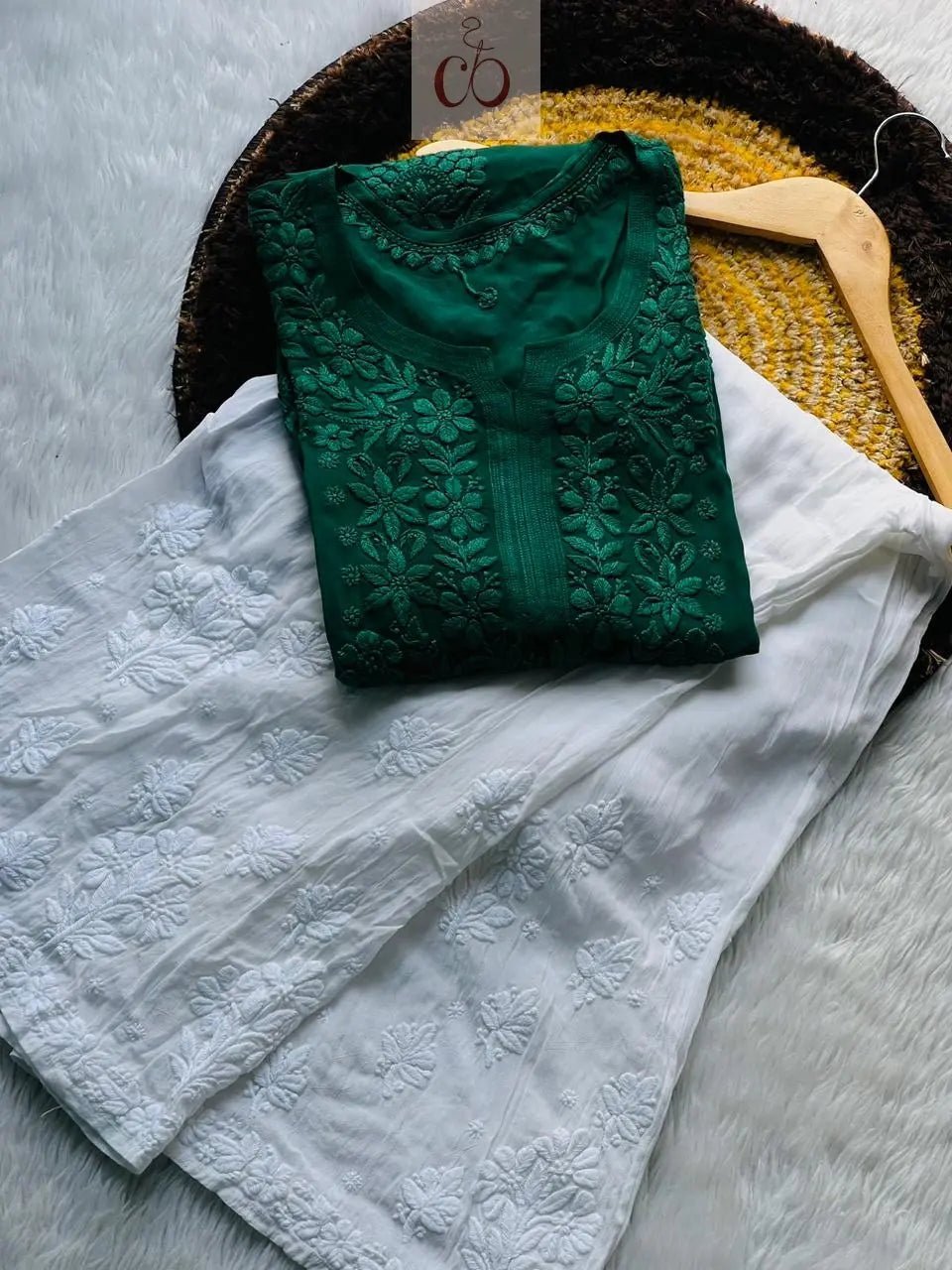 3D Viscose Luxe Kurtis - Chikankari official