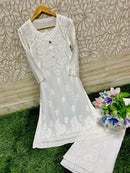 3d Work Heavy Silk Rayon Combo - Chikankari official