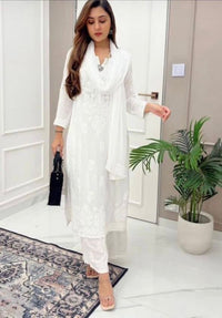 3d Work Heavy Silk Rayon Combo - Chikankari official